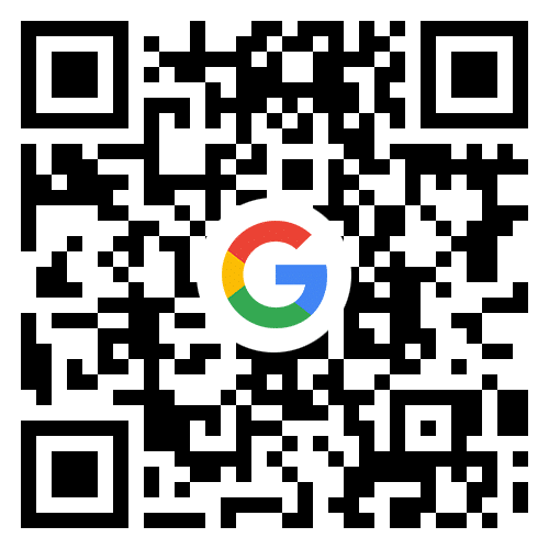 A QR code with Google's logo in the middle, linking to leave Patriot Windshield Repair a review on Google.